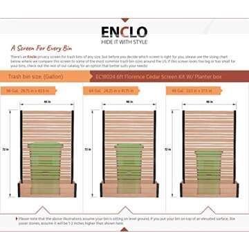 Enclo Florence Cedar Color Outdoor Privacy Screen w/Planter