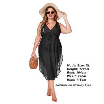 Ekouaer Bikini Cover Ups Sexy Swimsuit Beach Cover Up Summer Bathing Suit Coverups,Large