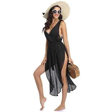 Ekouaer Bikini Cover Ups Sexy Swimsuit Beach Cover Up Summer Bathing Suit Coverups,Large