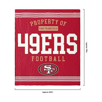 FOCO San Francisco 49ers Sherpa Fleece Blanket for Fans