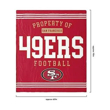 FOCO San Francisco 49ers Sherpa Fleece Blanket for Fans
