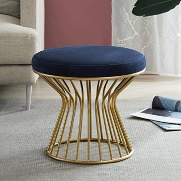 Luxurious Velvet Ottoman Footrest - Stylish No Assembly Stool
