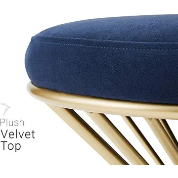 Luxurious Velvet Ottoman Footrest - Stylish No Assembly Stool