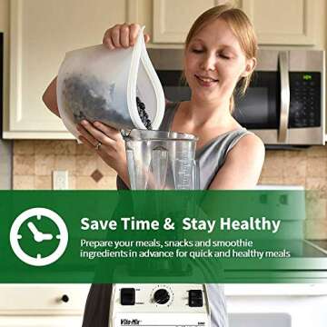 Reusable Silicone Bags for Food Storage and Sandwich Bags - 2 Large & 2 Medium - Leakproof Reusable Silicone Bags and Resealable Lunch Snack Containers | Maintain Freshness and Food Quality Zero Waste