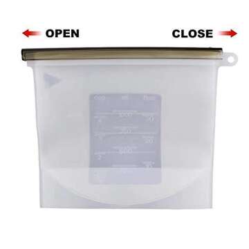 Reusable Silicone Bags for Food Storage and Sandwich Bags - 2 Large & 2 Medium - Leakproof Reusable Silicone Bags and Resealable Lunch Snack Containers | Maintain Freshness and Food Quality Zero Waste