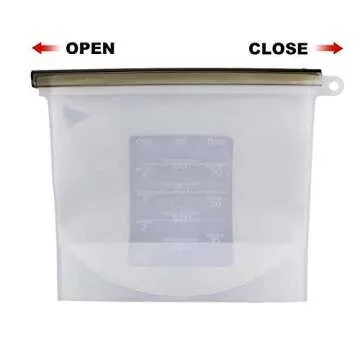 Reusable Silicone Bags for Food Storage and Sandwich Bags - 2 Large & 2 Medium - Leakproof Reusable Silicone Bags and Resealable Lunch Snack Containers | Maintain Freshness and Food Quality Zero Waste