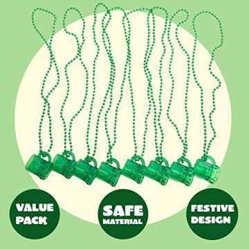 St. Patrick's Green Mug Bead Necklaces Set for Any Celebration