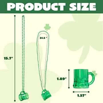 St. Patrick's Green Mug Bead Necklaces Set for Any Celebration