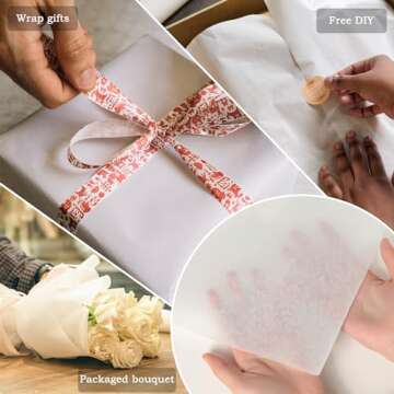 PINWATT 1000 Sheets 20"X30" White Tissue Paper Bulk for Gift Bags Wrapping Paper, Birthday Weddings ...