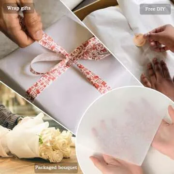 PINWATT 1000 Sheets 20"X30" White Tissue Paper Bulk for Gift Bags Wrapping Paper, Birthday Weddings ...