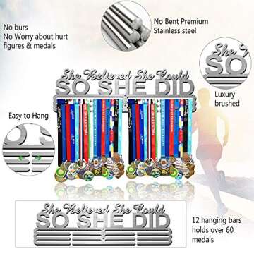 Race Medal Holder Wall Hanger,Marathon Medal Display and Runner Medal Hanger Display,Bib Running Medal Display, Running Medal Hanger Display,Medal Holder for Wall, Sports Medal Hanger Display Gifts