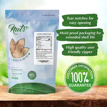 NUTS U.S. Unsulphured Crystallized Ginger Chunks 2 lbs