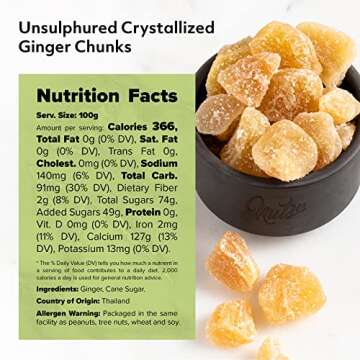 NUTS U.S. Unsulphured Crystallized Ginger Chunks 2 lbs