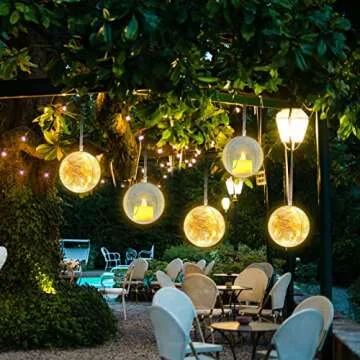 Blulu 24 Pcs Acrylic Hanging Candle Holder Wedding Tea Light Holder Air Plant Holder Clear Led Tealight Candle Holder Round Tillandsia Succulent Vase Hanger with 3.28 ft Twines Christmas (3 Inches)