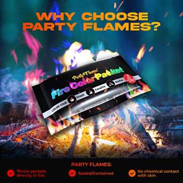 Fire Color Changing Packets Fire Pit (12 Pack) - Perfect for Any Campfire, Bonfire & Outdoor Fireplaces - Perfect Magic Cosmic Mystical Campfire Accessories - Camping Games