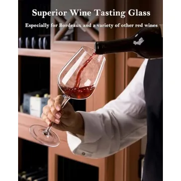 JBHO Elegant Hand Blown Bordeaux Wine Glasses Set of 4