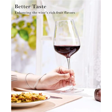 JBHO Elegant Hand Blown Bordeaux Wine Glasses Set of 4