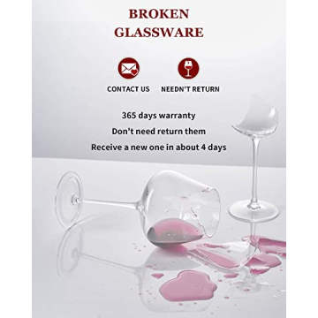 JBHO Elegant Hand Blown Bordeaux Wine Glasses Set of 4