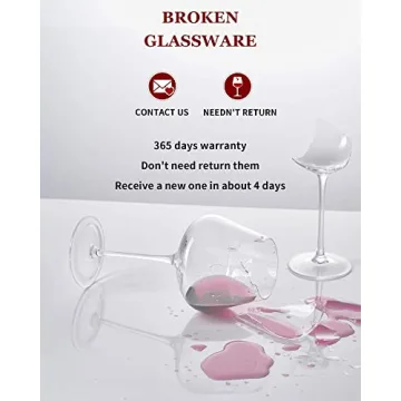 JBHO Elegant Hand Blown Bordeaux Wine Glasses Set of 4