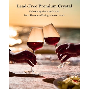 JBHO Elegant Hand Blown Bordeaux Wine Glasses Set of 4