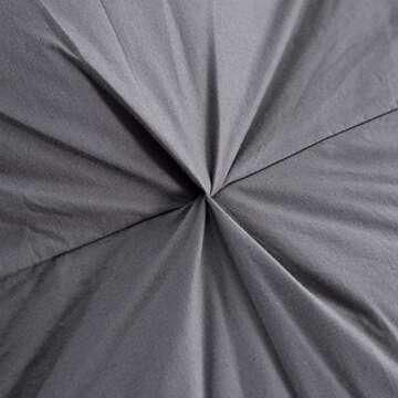 Three Geese Pinch Pleat Waterfowl Feathers and Down Comforter King Size Duvet Insert,750+ Fill Power,1200TC 100% Cotton, Premium All Seasons Gray Warm Hotel Comforter with 8 Tabs.