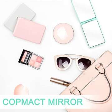 Infitrans Pocket Mirror: Compact 1X/2X Dual-Sided Makeup Mirror