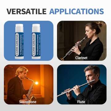 SOUNDACTURE 2PCS Cork Grease for Clarinet, Saxophone, Alto Sax, Woodwind Instrument Maintenance, Lubricant for Cork Joints, Easy-to-Use Grease Tube for Woodwind Care