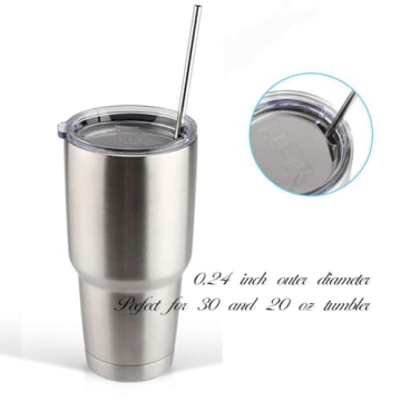 Eco-Friendly HuaQi Stainless Steel Straws Set of 10