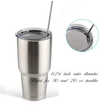 Eco-Friendly HuaQi Stainless Steel Straws Set of 10