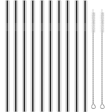 Eco-Friendly HuaQi Stainless Steel Straws Set of 10