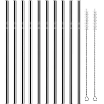 Eco-Friendly HuaQi Stainless Steel Straws Set of 10
