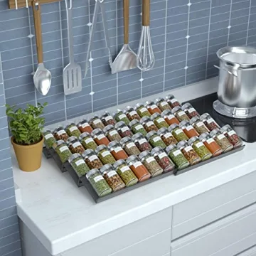 NIUBEE Expandable Acrylic Spice Rack - 4 Tier Organizer