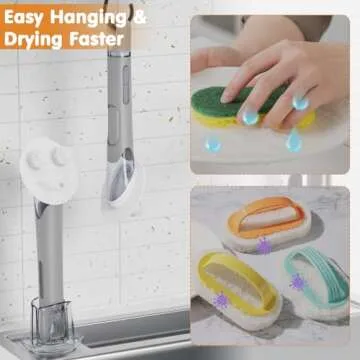 RIMAY Smile-Face Dish Wand Handle with Holder Set