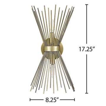 Rivet Mid-Century Modern Starburst Sconce with Bulbs Included