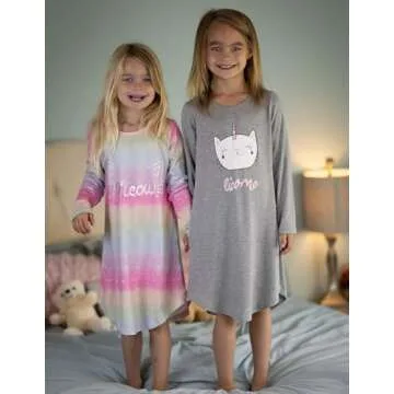 Soft Girls Nightgowns for Kids - Cute Sleeveless Pajamas