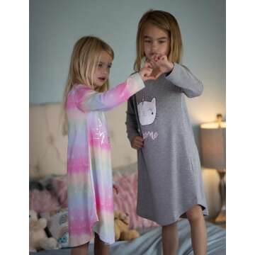 Soft Girls Nightgowns for Kids - Cute Sleeveless Pajamas