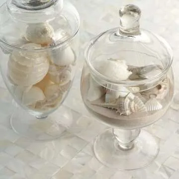 Tableclothsfactory 3 Pack | Glass Apothecary Jars Candy Buffet Containers with Lids for Wedding Party Favor Decor