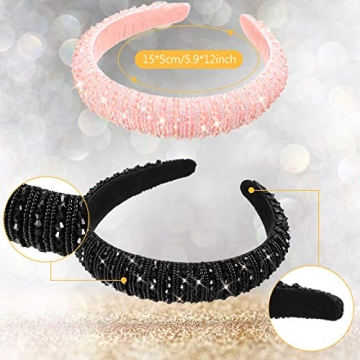 Syhood Rhinestone Padded Headbands Elegant Bling Hair Accessories