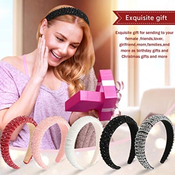 Syhood Rhinestone Padded Headbands Elegant Bling Hair Accessories