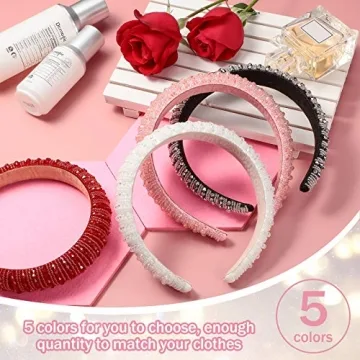 Syhood Rhinestone Padded Headbands Elegant Bling Hair Accessories