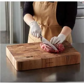 Ironwood Gourmet End Grain Union Stock Yard Professional Chopping Butcher Block, Brown, 14 x 20 x 2.75"