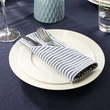 Elegant INFEI Cotton Linen Dinner Napkins Set of 12