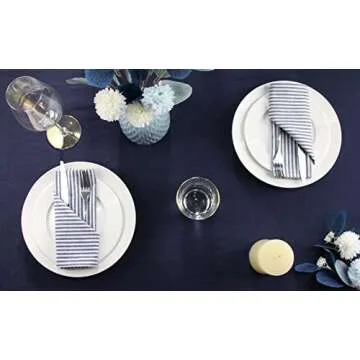 Elegant INFEI Cotton Linen Dinner Napkins Set of 12