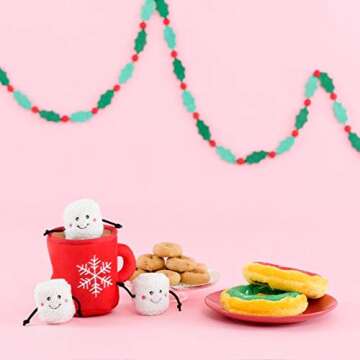 ZippyPaws Burrow Christmas Dog Toy - Plush Squeaky Holiday Dog Gifts for Small & Medium Puppy Dogs, Interactive Hide & Seek Stocking Stuffers for Pets - Hot Cocoa & Marshmallows