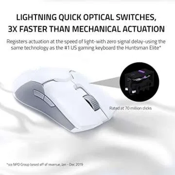Razer Viper Ultimate Lightweight Wireless Gaming Mouse & RGB Charging Dock: Hyperspeed Wireless Technology - 20K DPI Optical Sensor - 74g Lightweight - 70 Hr Battery - Mercury White