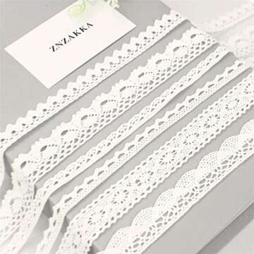 ZNZAKKA Lace Ribbon Trim - 30 Yards of Cotton Elegance
