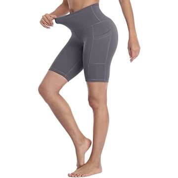 Zonoss 4 Pack Biker Shorts with Pockets for Women High Waist,Womens Athletic Workout Shorts for Summer
