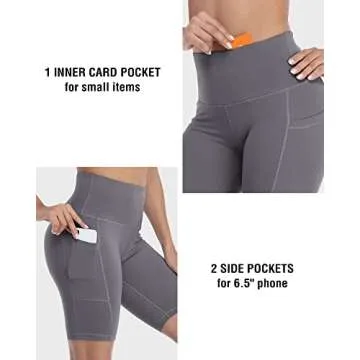 Zonoss 4 Pack Biker Shorts with Pockets for Women High Waist,Womens Athletic Workout Shorts for Summer