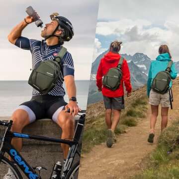 CANTLOR Crossbody Sling Bag for men and women，Suitable for outdoor travel to work riding any occasions of backpacks (991801-M-D green)