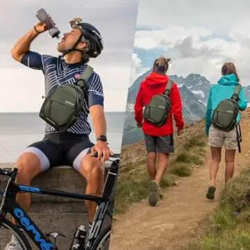 CANTLOR Crossbody Sling Bag for men and women，Suitable for outdoor travel to work riding any occasions of backpacks (991801-M-D green)